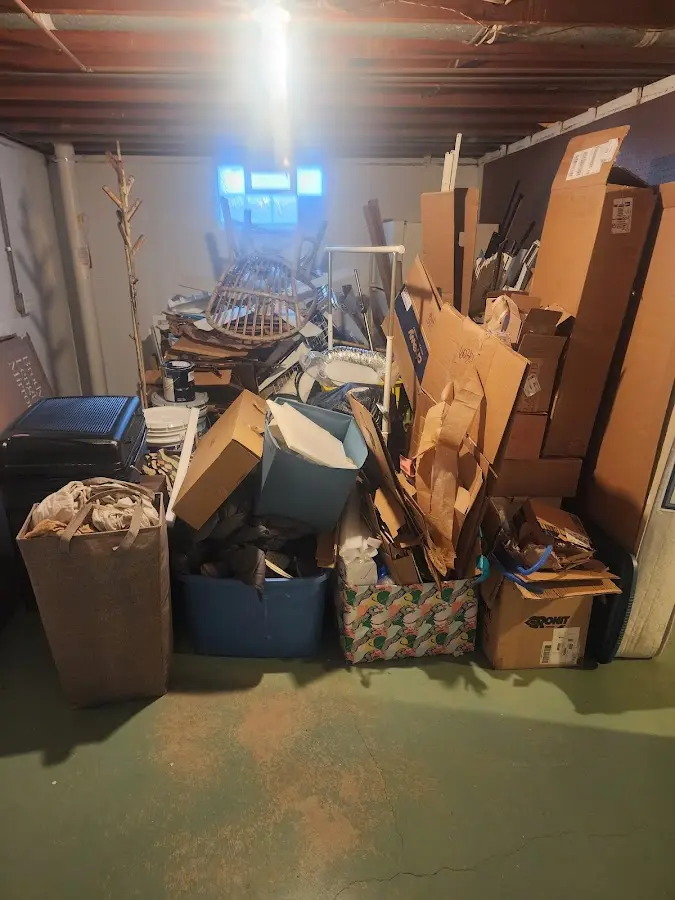 Roll-off dumpster container at job site for 20 Yard Dumpster Rental in Batavia